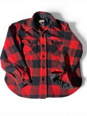 Vintage Fox Knapp Wool Buffalo Plaid Hunting Shirt Jacket Men’s L USA